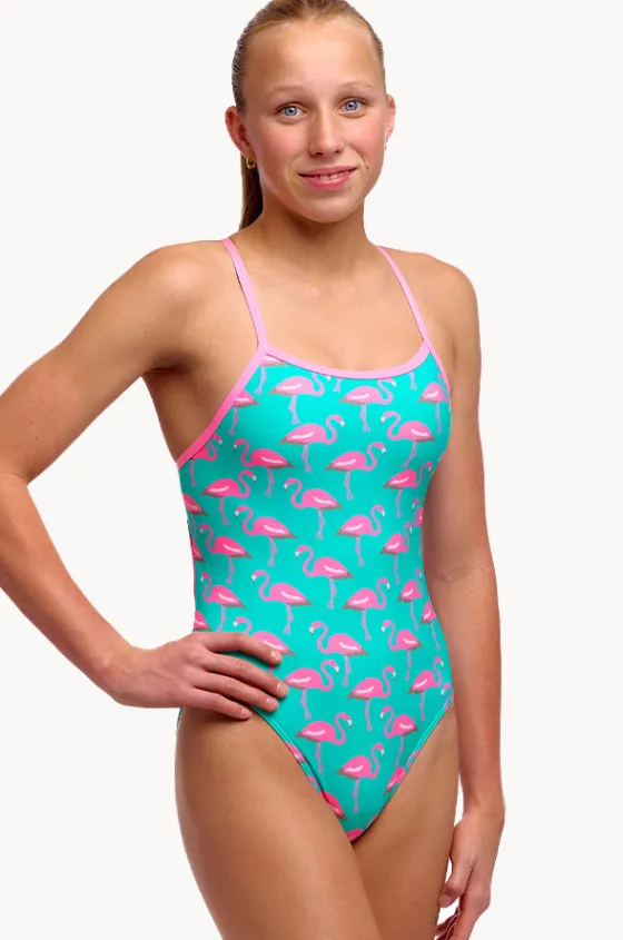 One Pieces^Funkita Girls Go Flamingo Single Strap One Piece Teal/pink