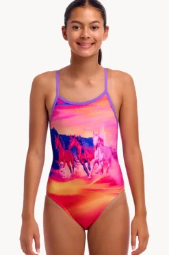 One Pieces^Funkita Girls Go Riding Single Strap One Piece Purple/orange