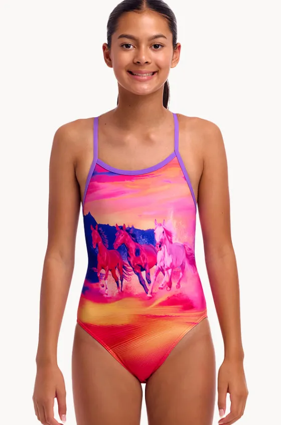One Pieces^Funkita Girls Go Riding Single Strap One Piece Purple/orange