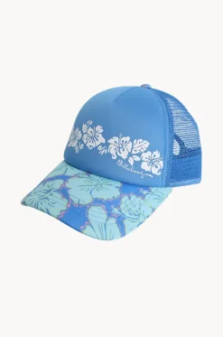 Hats^Billabong Girls Happy Hibiscus Trucker Cap Blue