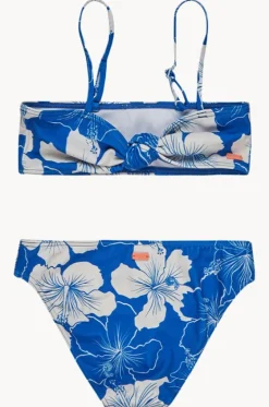 Bikini Sets^Roxy Girls Hippy Hibiscus Bralette Set Cobalt