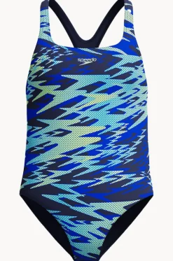 One Pieces^Speedo Girls Hyperboom Allover Medalist One Piece Blue/green