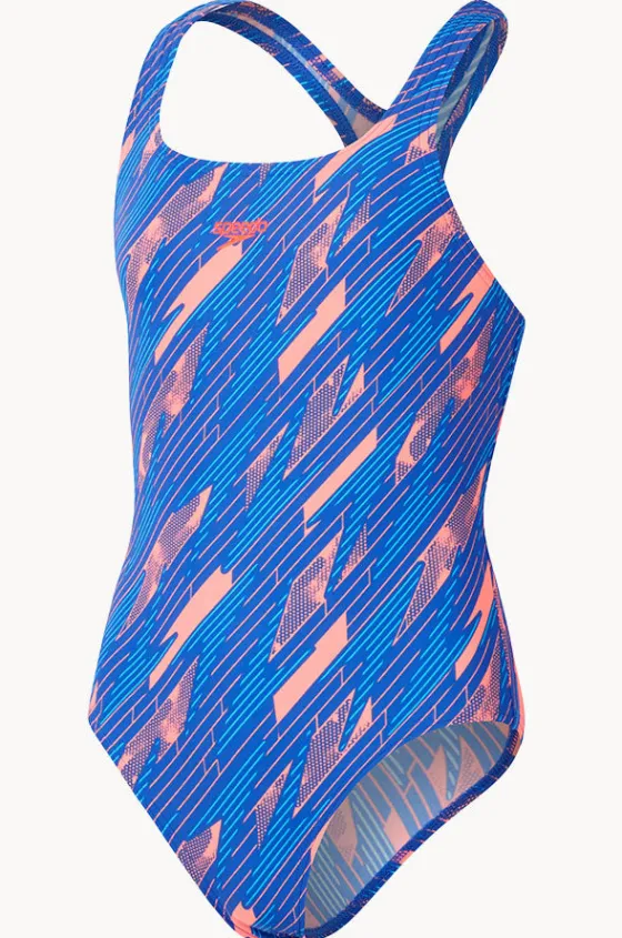 One Pieces^Speedo Girls Hyperboom Allover Medalist One Piece Blue/orange