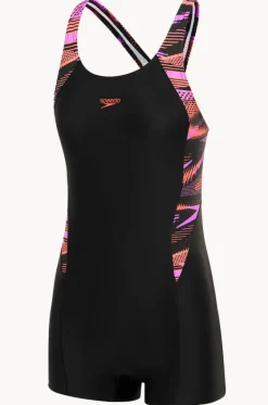Legsuits^Speedo Girls Hyperboom Splice Legsuit One Piece Black/coral