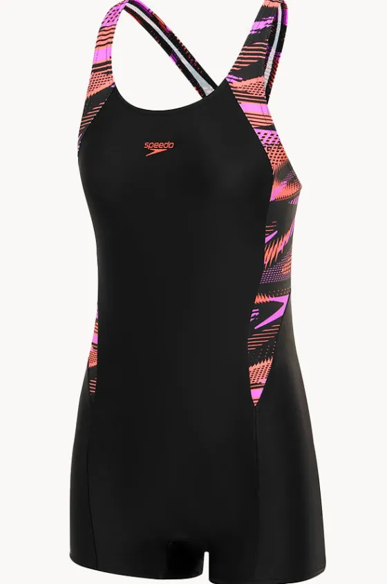 Legsuits^Speedo Girls Hyperboom Splice Legsuit One Piece Black/coral