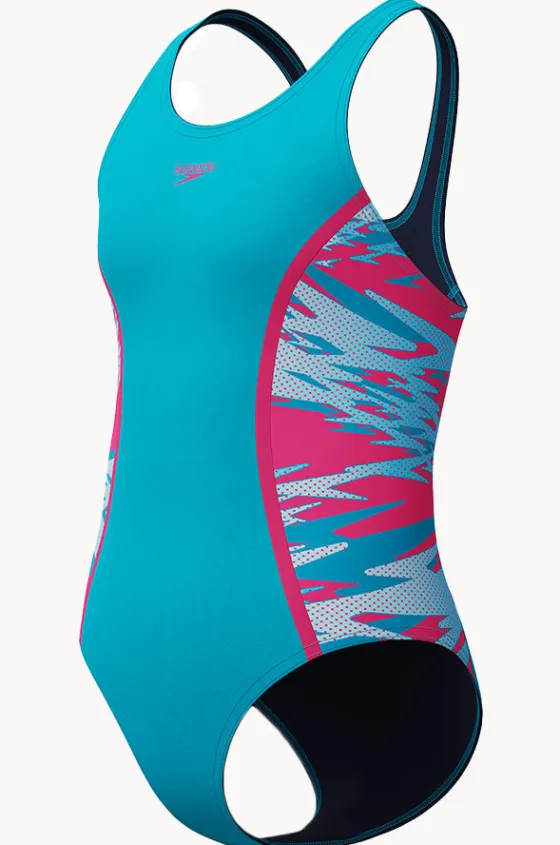 One Pieces^Speedo Girls Hyperboom Splice Muscleback One Piece Blue/pink