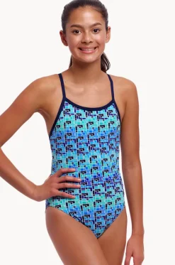 One Pieces^Funkita Girls Jack Stack Single Strap One Piece Blue
