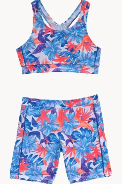 Bikini Sets^Salty Ink Girls Kokomo Crop Bike Pant Set Blue/orange