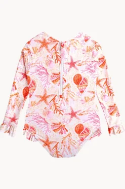 Rashies & Sunsuits^Seafolly Girls Girls La Mer Frill Sunsuit Orange/Pink