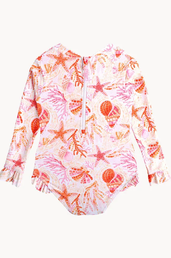 Rashies & Sunsuits^Seafolly Girls Girls La Mer Frill Sunsuit Orange/Pink