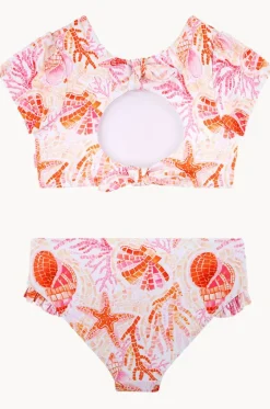 Bikini Sets^Seafolly Girls Girls La Mer Short Sleeve Crop Set Orange/Pink