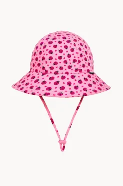 Hats^Bedhead Girls Ladybug Ponytail Bucket Hat Pink