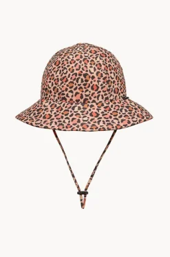 Hats^Bedhead Girls Leopard Ponytail Bucket Sunhat Coral Pink