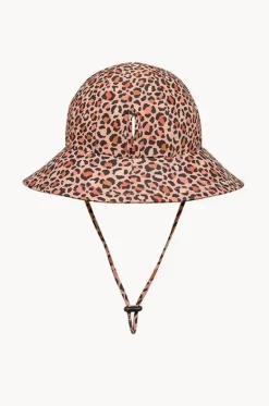 Hats^Bedhead Girls Leopard Ponytail Bucket Sunhat Coral Pink