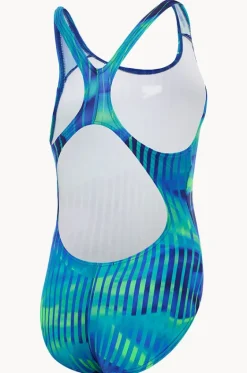 One Pieces^Speedo Girls Linear Lava Splashback One Piece Blue/green