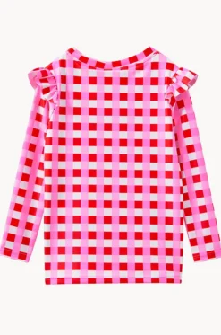 Rashies & Sunsuits^Milky Girls Lollipop Check Suntop Red/pink
