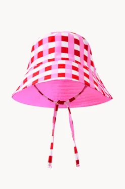 Hats^Milky Girls Lollipop Check Swim Hat Red/pink