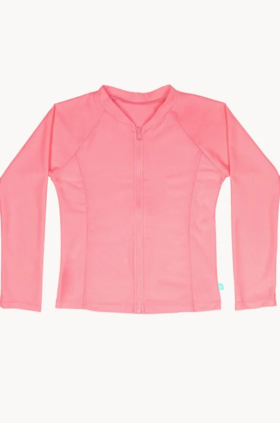 Rashies & Sunsuits^Salty Ink Girls Long Sleeve Zip Suntop Peach