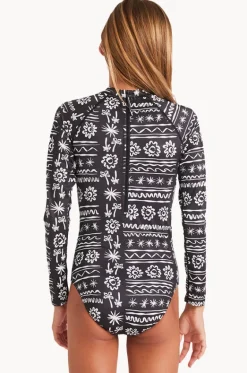 Rashies & Sunsuits^Billabong Girls Lost On You Long Sleeve Sunsuit BLACK