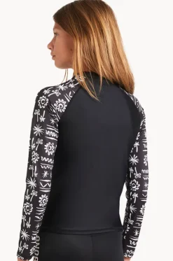 Rashies & Sunsuits^Billabong Girls Lost On You Long Sleeve Suntop BLACK