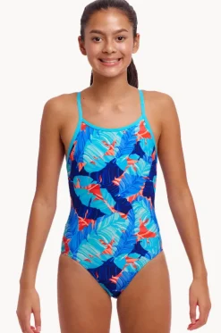 One Pieces^Funkita Girls Lotsa Leaves Diamond Back One Piece Blue/orange