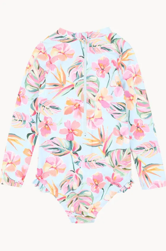 Rashies & Sunsuits^Minihaha Girls Lou Long Sleeve Sunsuit Blue/Pink