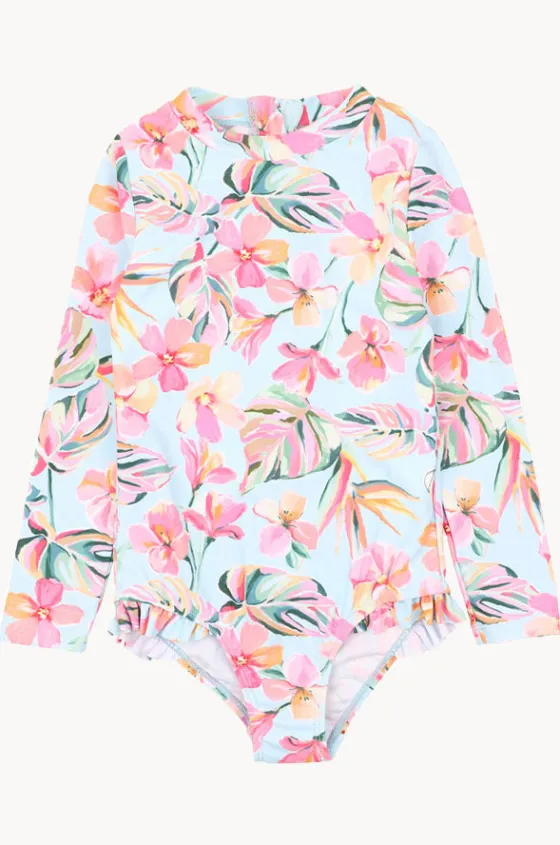Rashies & Sunsuits^Minihaha Girls Lou Long Sleeve Sunsuit Blue/Pink