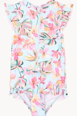 Rashies & Sunsuits^Minihaha Girls Lou Short Sleeve Sunsuit Blue/Pink