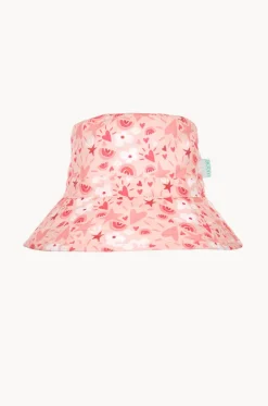 Hats^Acorn Girls Love Heart Broad Brim Bucket Hat Pink/Cream
