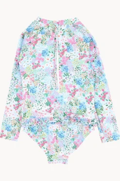 Rashies & Sunsuits^Minihaha Girls Lula Long Sleeve Sunsuit Blue/Multi
