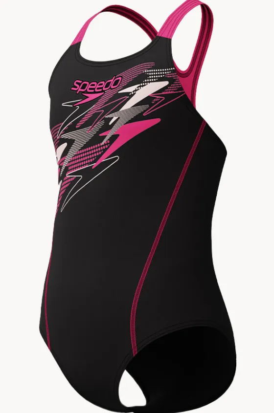 One Pieces^Speedo Girls Medley Logo Medalist One Piece Black/pink