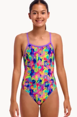 One Pieces^Funkita Girls Mess Match Single Strap One Piece Purple/multi
