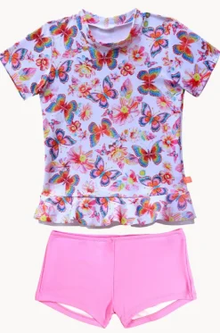 Rashies & Sunsuits^Salty Ink Girls Miss Aloha Suntop Set Blue/Natural