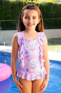 One Pieces^Salty Ink Girls Miss Cupcake One Piece Pink/Blue