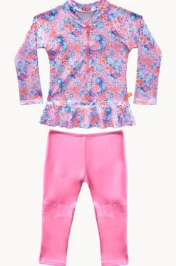 Rashies & Sunsuits^Salty Ink Girls Miss Cupcake Suntop Set Pink/blue