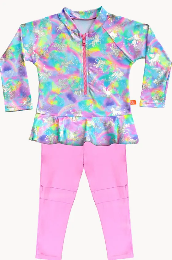 Rashies & Sunsuits^Salty Ink Girls Miss Dazzle Full Pant Sunsuit Pink/Multi