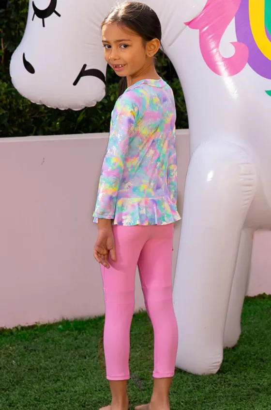 Rashies & Sunsuits^Salty Ink Girls Miss Dazzle Full Pant Sunsuit Pink/Multi