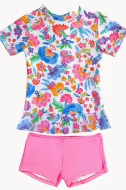 Rashies & Sunsuits^Salty Ink Girls Miss Leilani Short Sleeve Suntop Set Blue/Natural