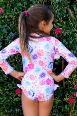 Rashies & Sunsuits^Salty Ink Girls Miss Long Sleeve Sunsuit Peony