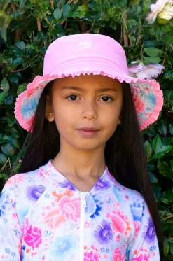 Hats^Salty Ink Girls Miss Reversible Sunhat Peony