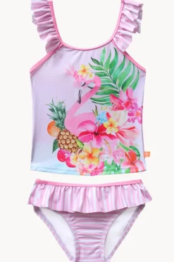 Tankini Sets^Salty Ink Girls Miss Vacay Tankini Set Pink/Multi