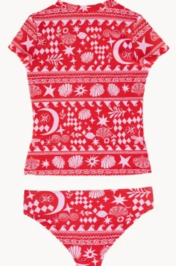 Rashies & Sunsuits^Seafolly Girls Girls Mykonos Suntop Set Red/Pink