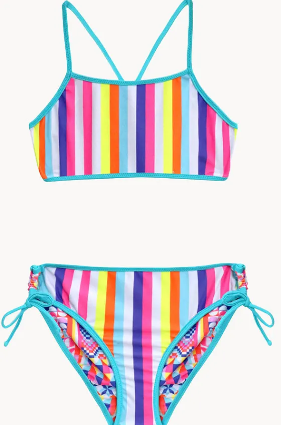 Bikini Sets^Salty Ink Girls Neo Geo Reversible Crop Set Multi geo