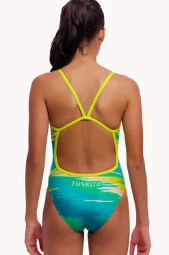 One Pieces^Funkita Girls Nord Stream Single Strap One Piece Blue/yellow