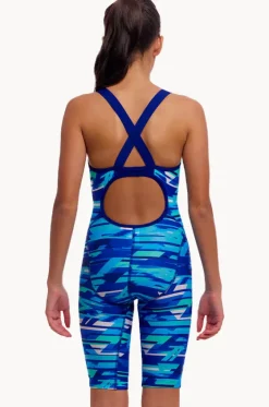 Legsuits^Funkita Girls Pace Racer Fast Legs One Piece Blue