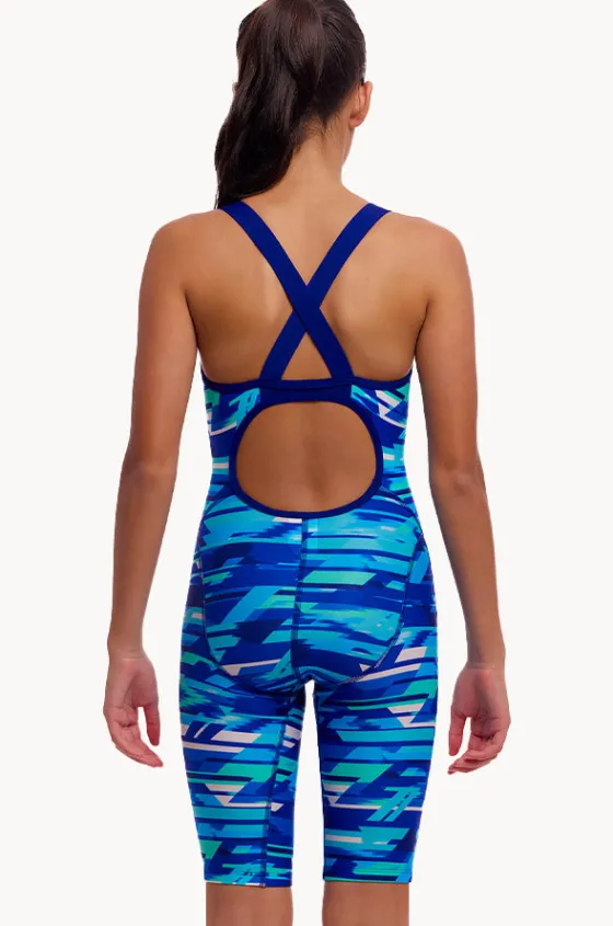 Legsuits^Funkita Girls Pace Racer Fast Legs One Piece Blue