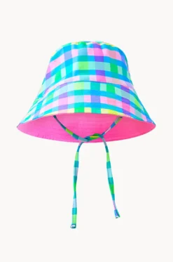 Hats^Milky Girls Picnic Check Swim Hat Multi