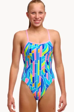 One Pieces^Funkita Girls Pillared Single Strap One Piece Multi