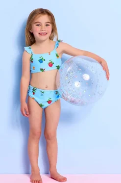 Bikini Sets^Seafolly Girls Girls Playa Bonita Frill Crop Set Blue/Multi