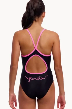 One Pieces^Funkita Girls Power Shift Diamond Back One Piece Black/pink